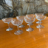 5 old champagne glasses
