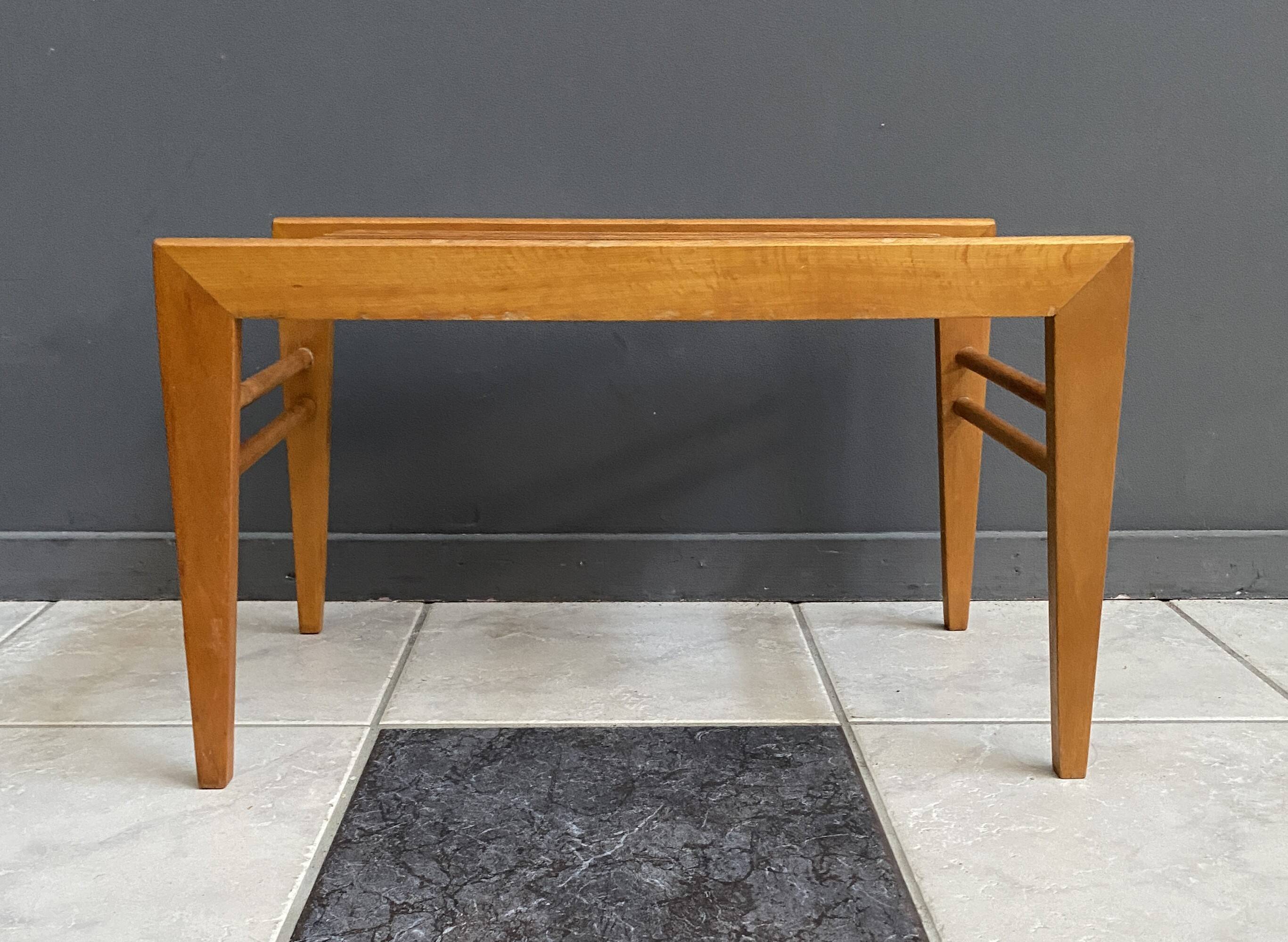 Small wood slatted sidetable flower table 1960s