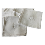 Nappe ancienne brodée et 12 serviettes