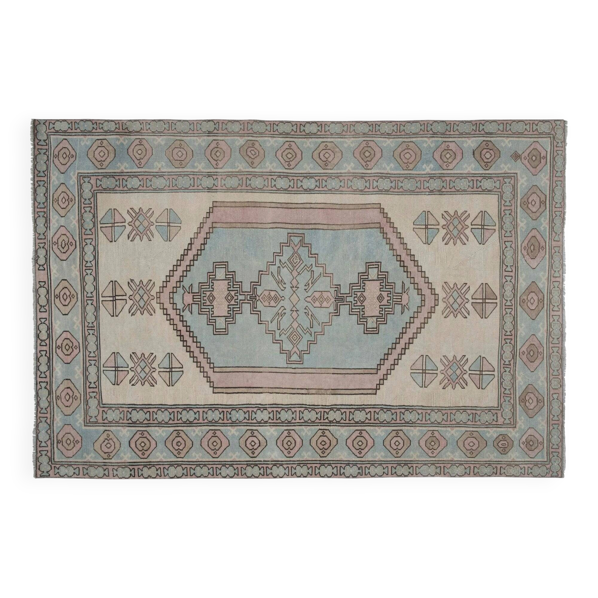 Vintage Turkish rug handmade 196x284 cm