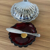 Old chrome shell butter dish