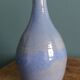 Vase bouteille signé en grès émaillée, céramique artisanale