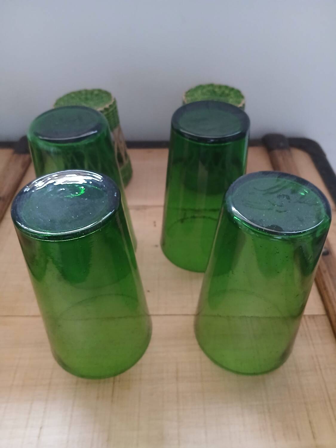 4 orangeade glasses with braided base