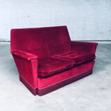 Hollywood Regency Style Fuchsia Velvet 2-Seat Sofa with Fringe, 1960s