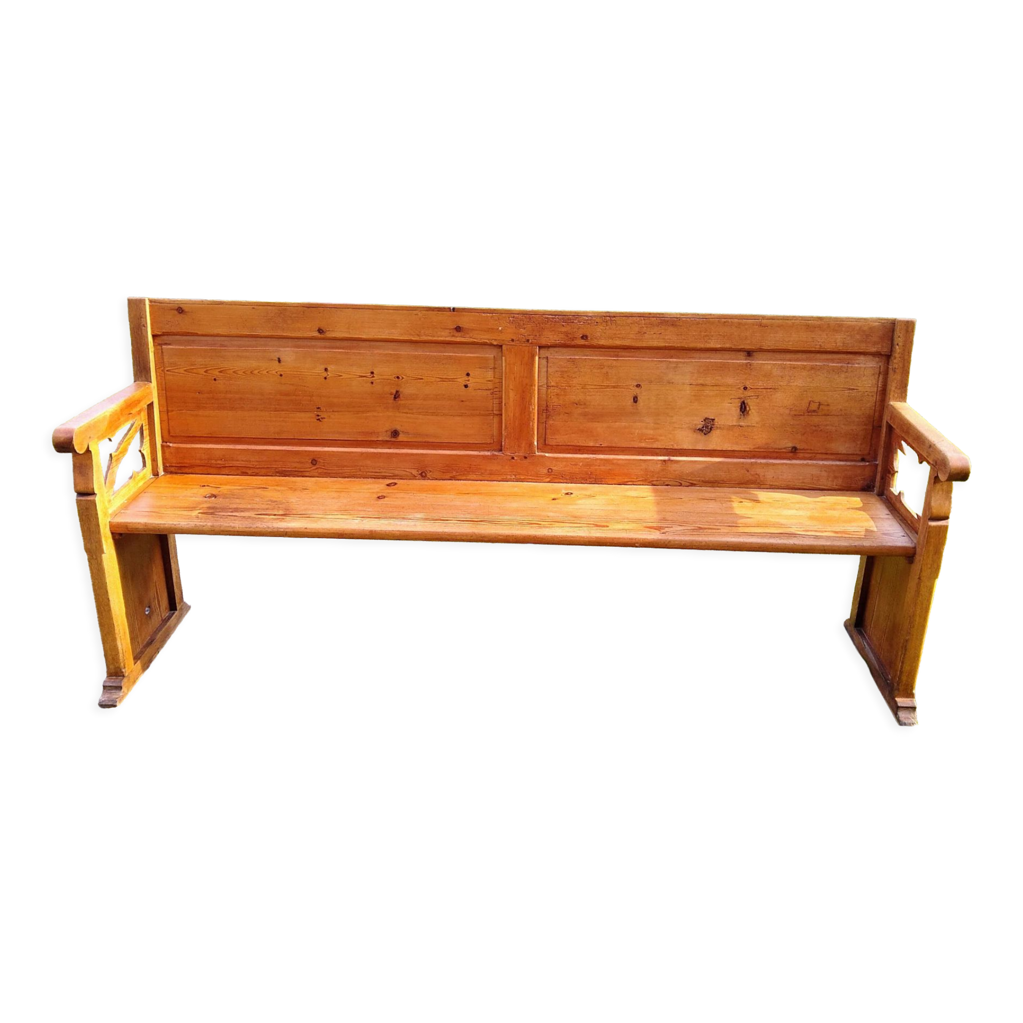 Pitchpin church pew, 4 seater numbered