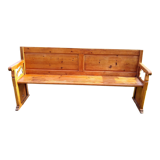 Banc d'église en pitchpin de 4 places numérotées