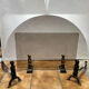 Pair of fire dogs and fireplace screen Anton Prinner