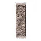 1970s Turkish Oushak Handmade Wool Cotton Brown Runner Rug 94x340