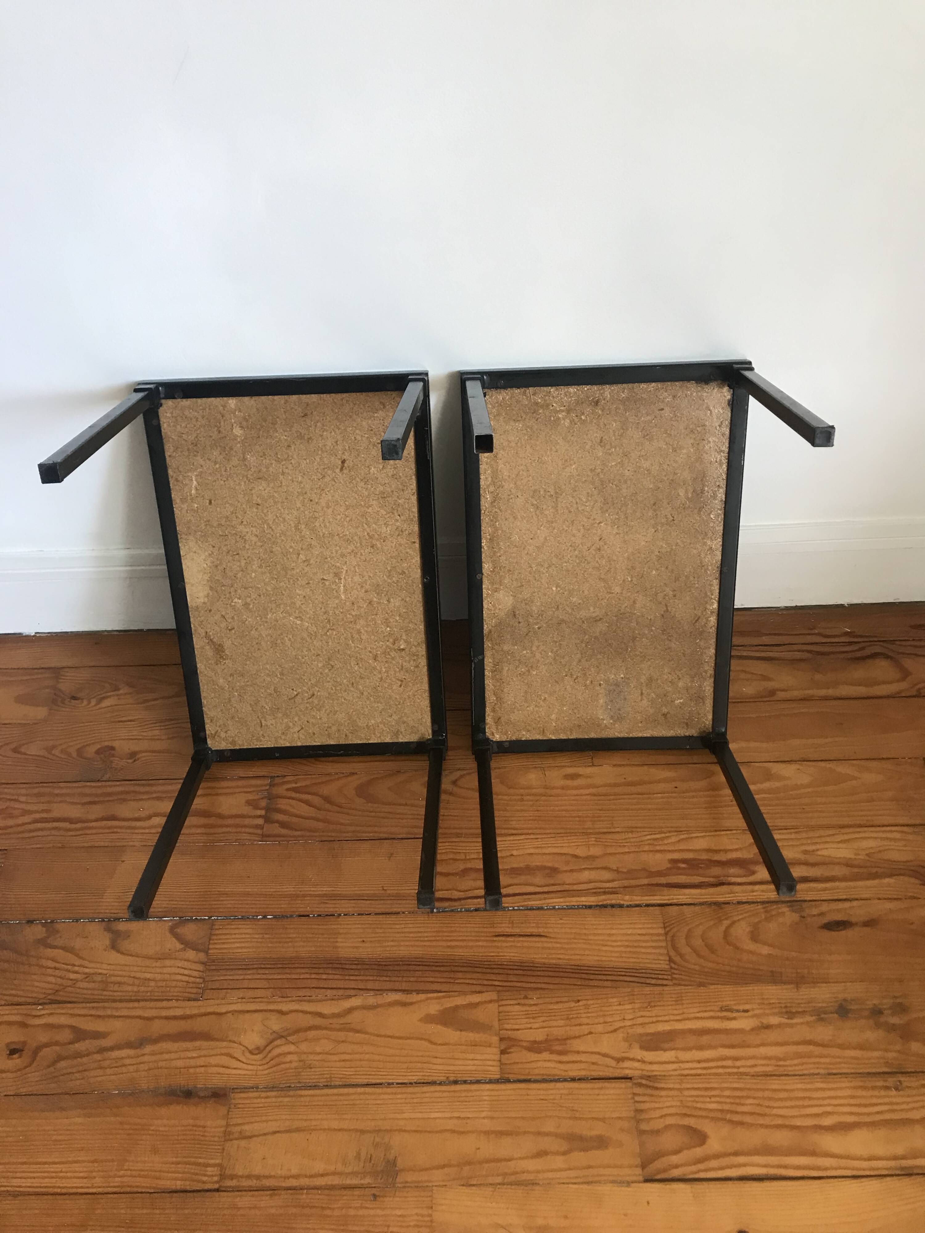 Pair of ADRI Belgium ceramic coffee tables