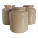 Set of 3 vintage 1950 pots in glazed stoneware