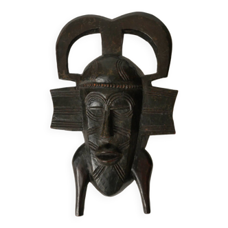 Wooden mask vintage tribal decoration African art Togo decorative object hand carved 1934