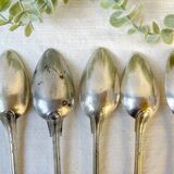 Set of 8 vintage silver plated soup spoons