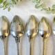 Set of 8 vintage silver plated soup spoons