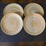4 flat plates in Niderviller stoneware