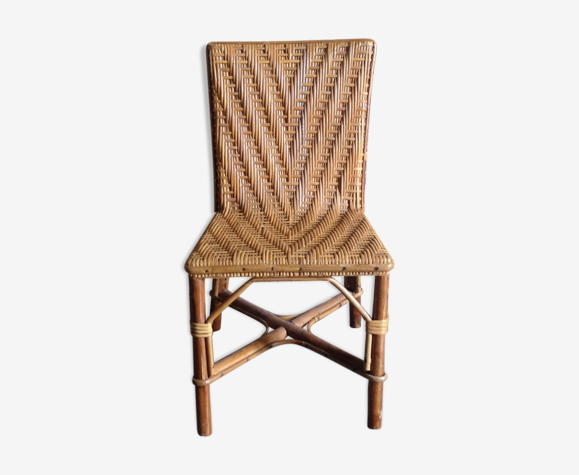 Chaise enfant vintage en rotin et en osier