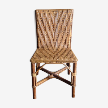Child vintage rattan and wicker chair