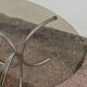 Vintage oval design table in smoked glass and chrome legs