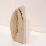 Brutalist carved stone table lamp - Circa 1980