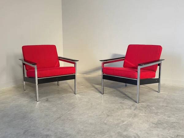 Set of vintage lounge chairs, 1960s Dutch design