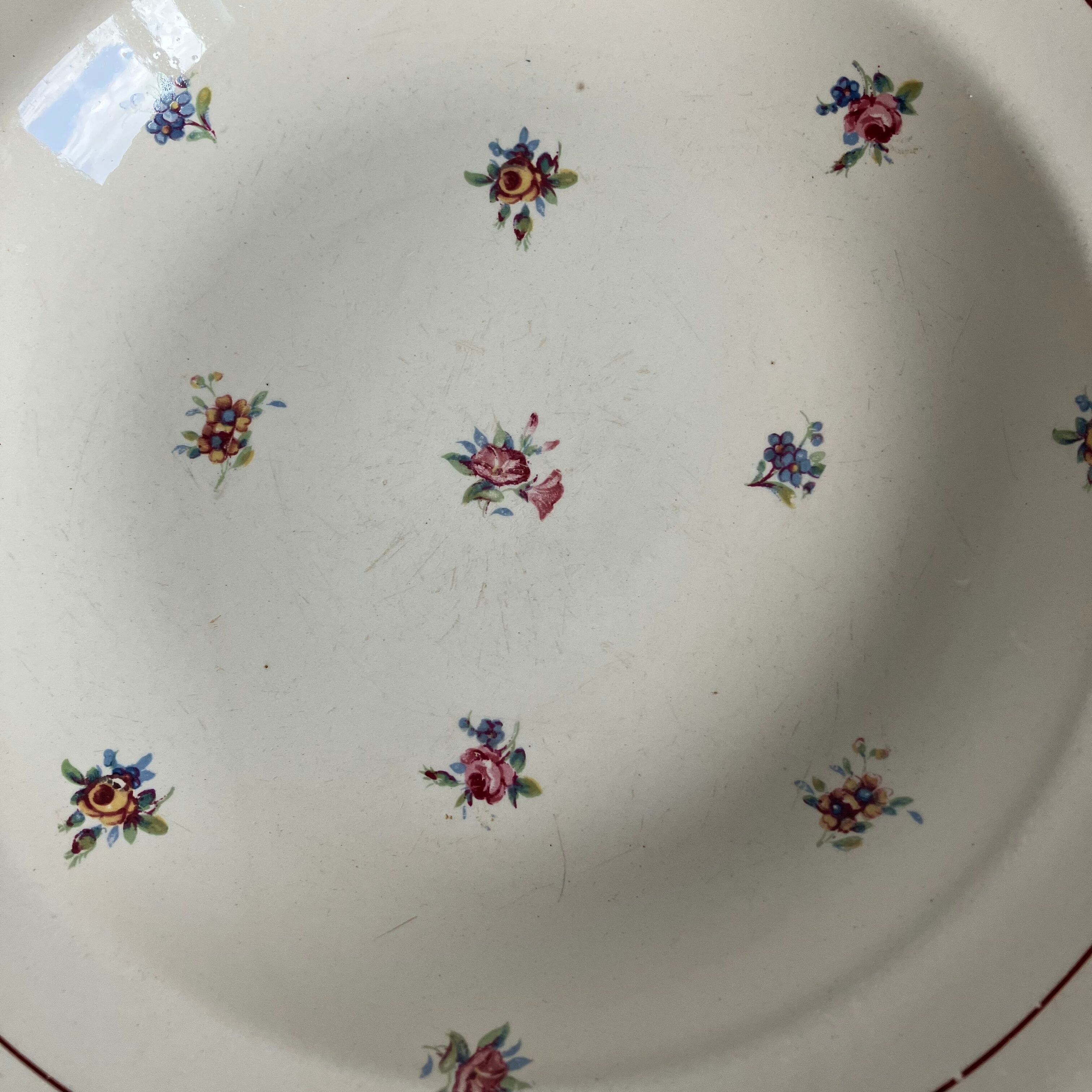 2 hollow plates Salins floral décor