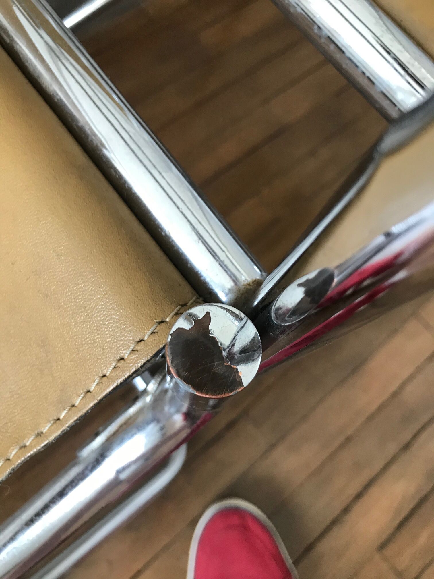 Pair of Lafuma armchairs in 1970s brown skai