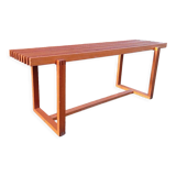 Banc à lattes scandinaves, teck 1970