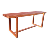 Banc à lattes scandinaves, teck 1970