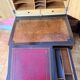 Victorian-era blackened wood and burr walnut Davenport.