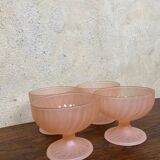 Set of 4 ice cream cups 1960 pink