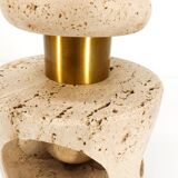 Foot of lamp kinetic sculpture in travertine 1970