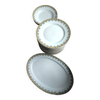 Limoges porcelain plates and dish 1920
