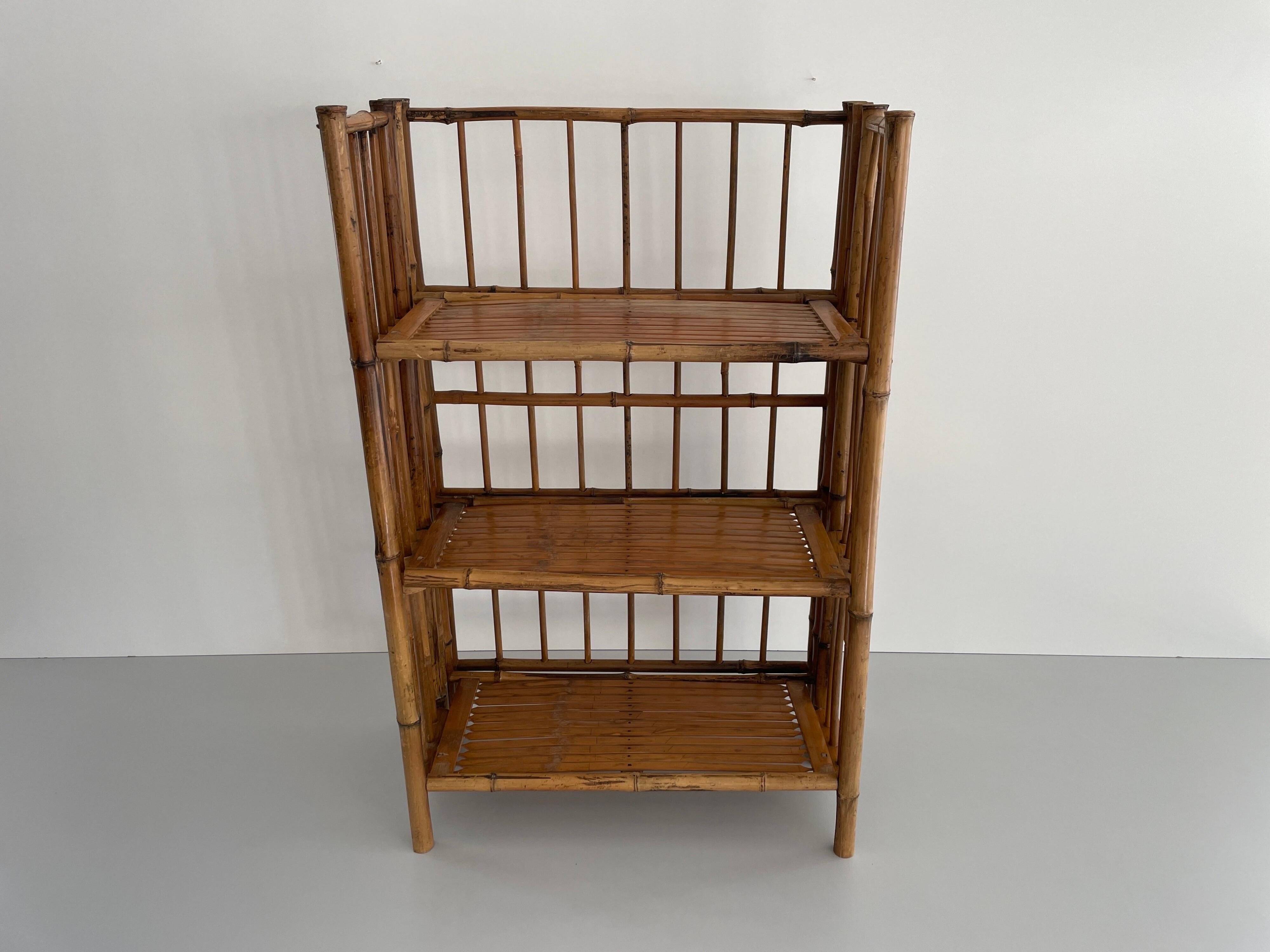 Folding bamboo shelf, 1960, Italy