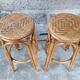 Bar en rotin vintage & ses tabourets