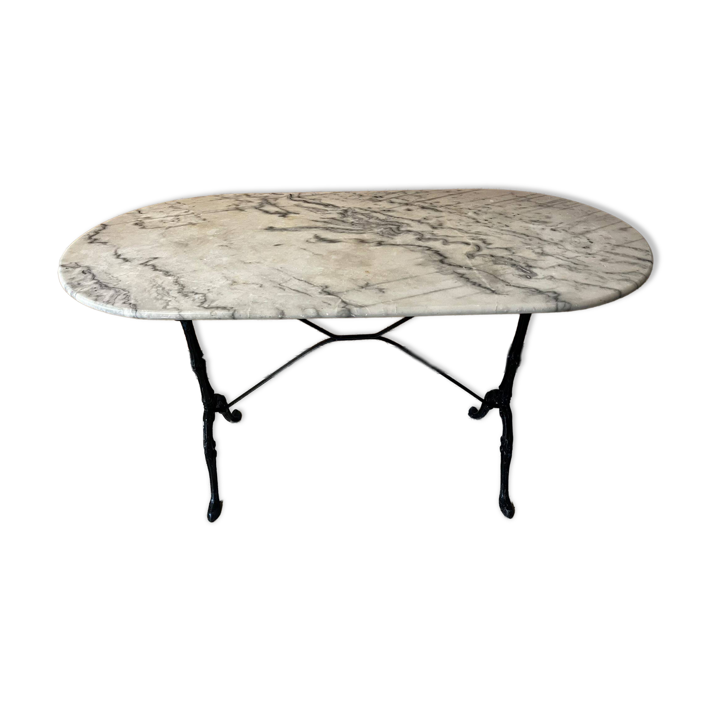 Table en marbre ovale vintage