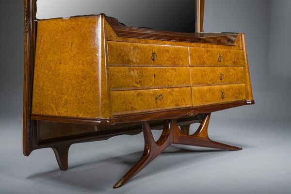 Coiffeuse ou console avec miroir par Vittorio Dassi, années 1950
