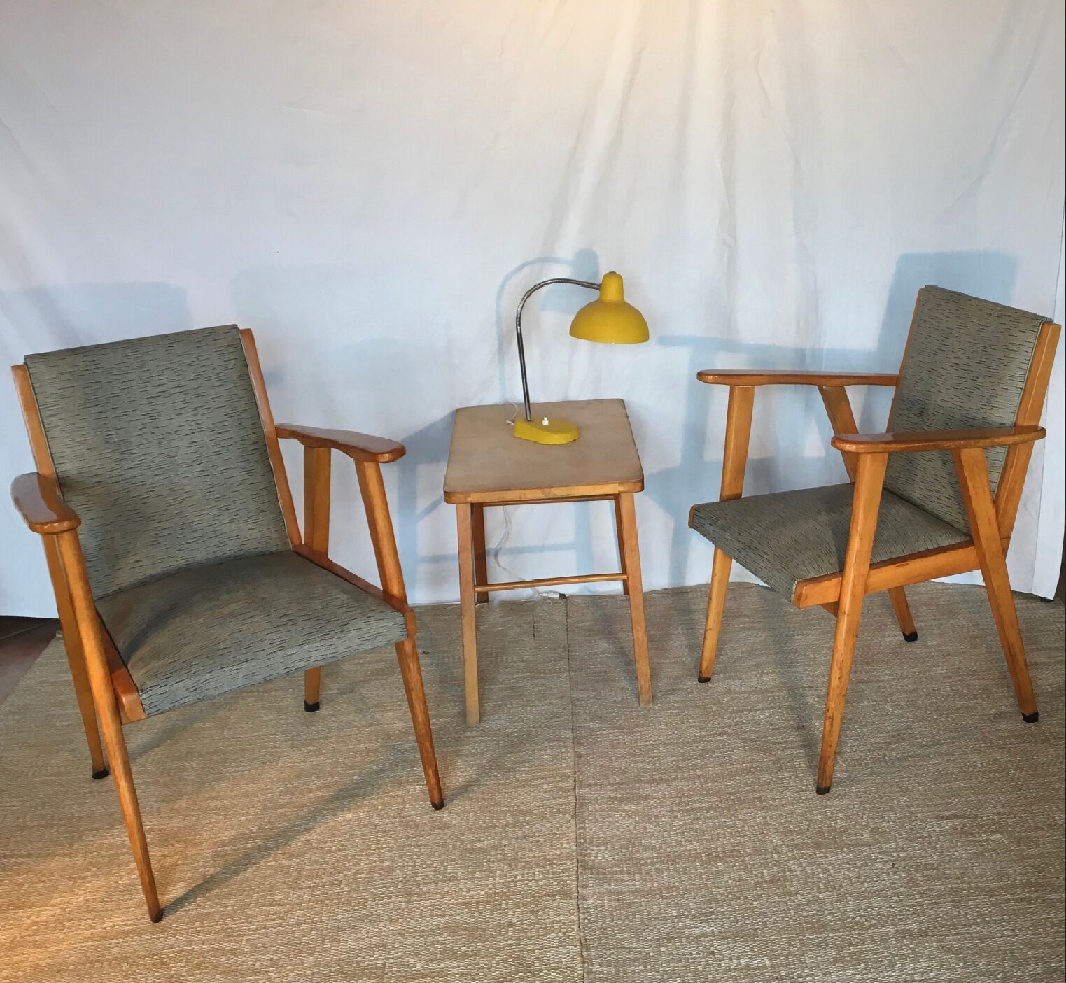 Pair scandinavian armchairs 60