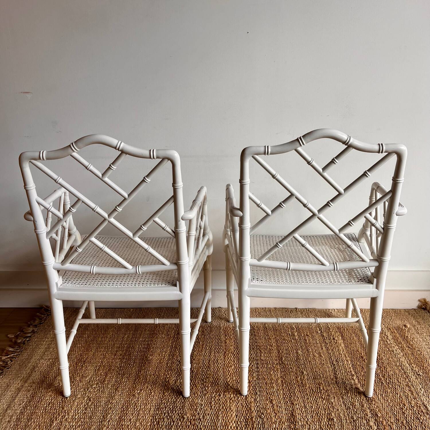 2  chairs  Faux Bamboo Jonathan Adler