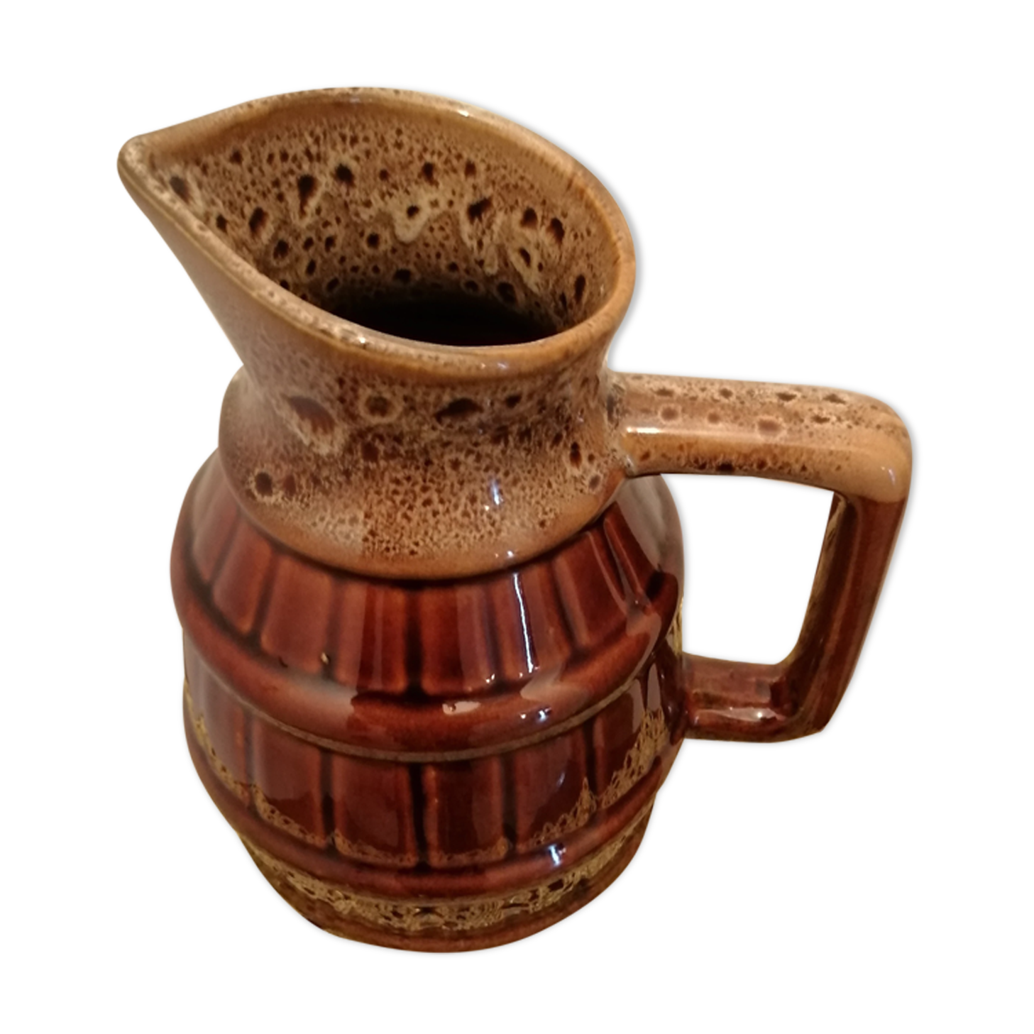 Pitcher in varnished gres for vintage deco