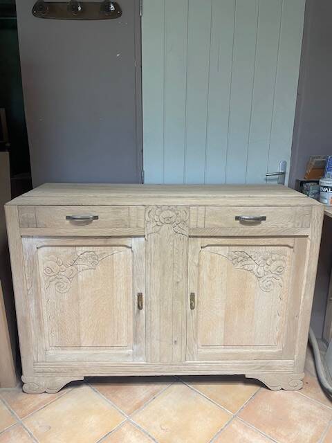 Solid oak sideboard – 1930s – fully airbrushed