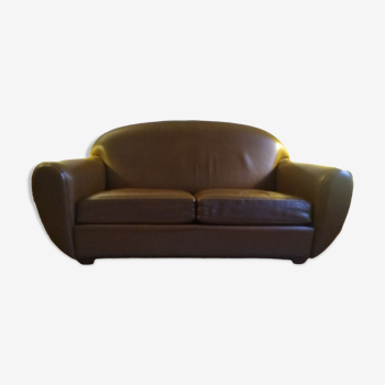 Club sofa full grain leather made in France