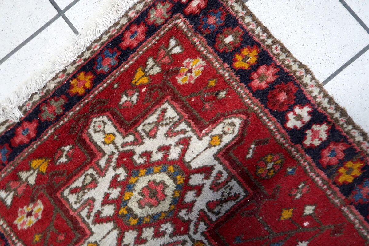 Handmade antique Persian Karajeh rug 2.2' x 4.1' (68cm x 126cm) 1930s - 1C1155