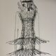Paco Rabanne: jole press early 1990s vintage fashion illustration.