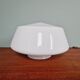 Large Art Deco pendant light in conical white opaline, 1920s-30s