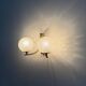 Simple two-armed wall light in brass and glass by Ball and Ball, Kaiser, 1960s, Germany.