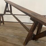 Paire de bancs de ferme