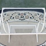 Side table, Small Art Deco Console in White Lacquered Metal, circa 1940