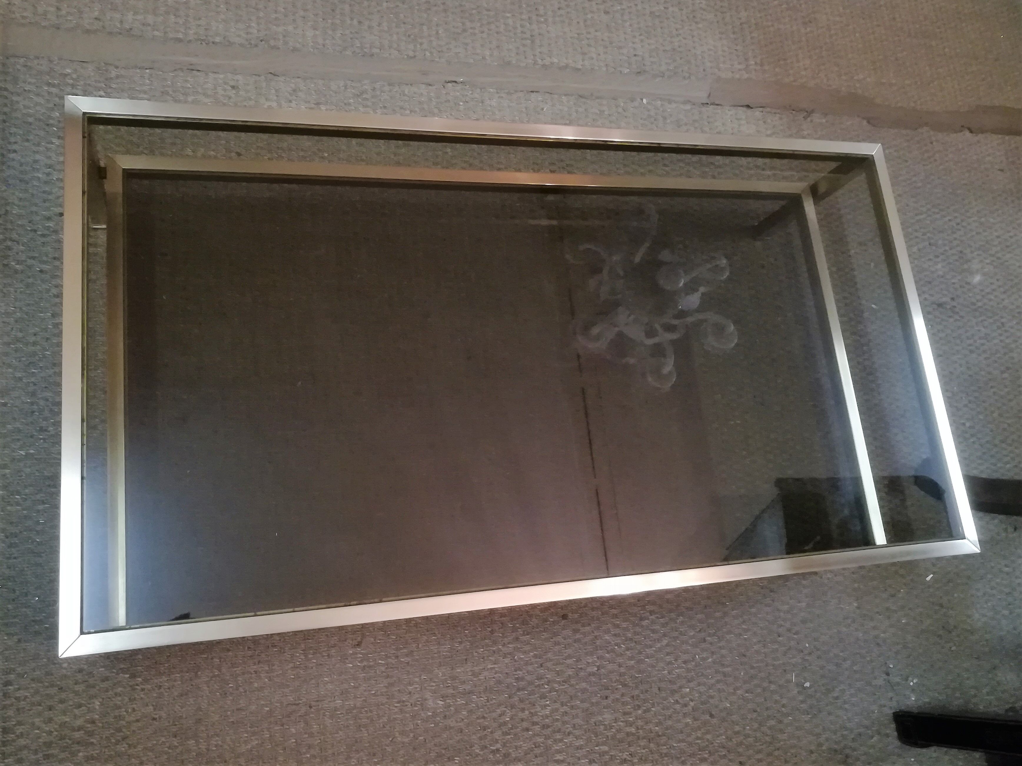 Brass coffee table and smoked glass