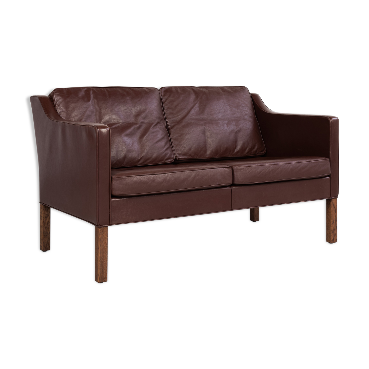 Danish 2-seater sofa in leather by Børge Mogensen for Fredericia
