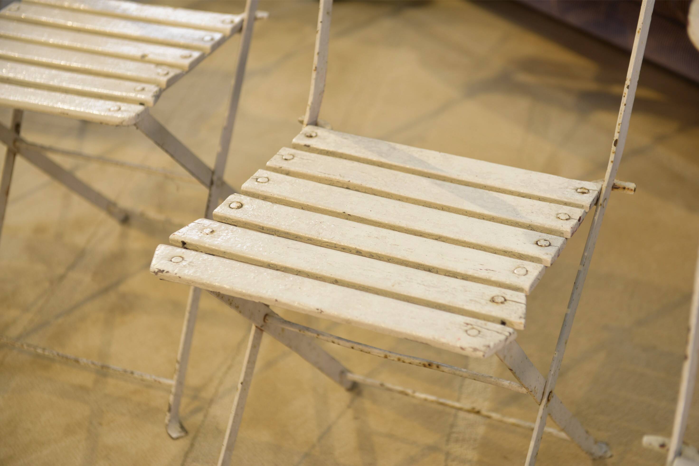 Set of 4 folding garden chairs from the 1960s.