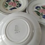 Set of 8 Saint Amand plates with stylized flower decoration 4122